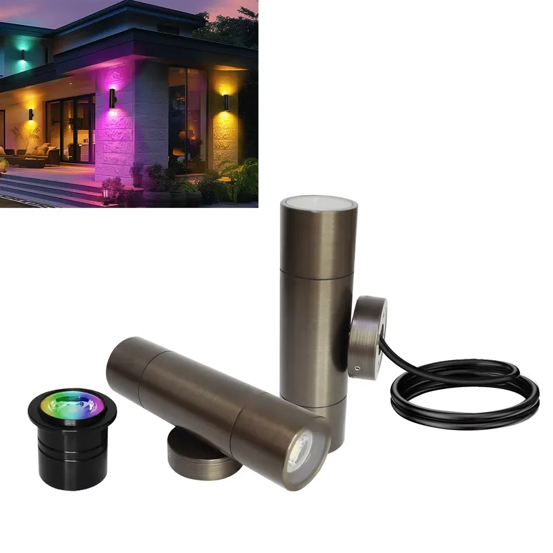 Outdoor Lighting Pathway - Прочный латунный уличный светодиодный настенный светильник