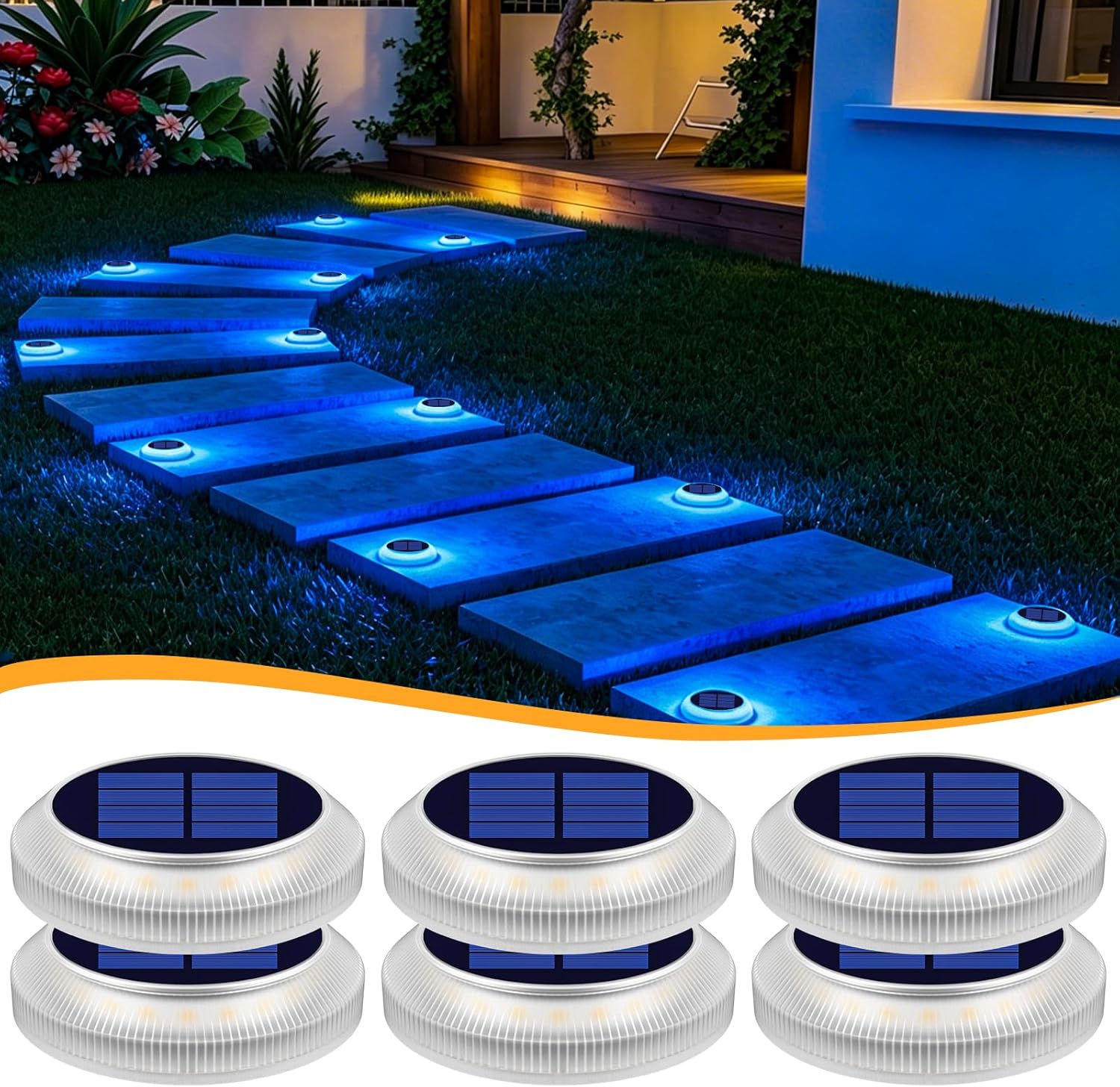 Outdoor Lighting On Fence - Солнечные светильники для террасы IP68, водонепроницаемые,