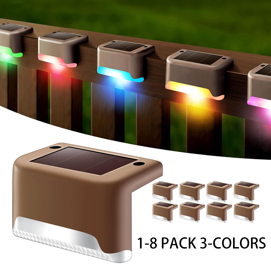 Outdoor Lighting On Fence - 1-8 упаковок светодиодных солнечных ступенчатых фонарей,