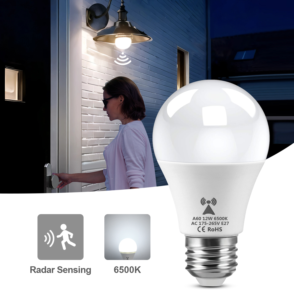 Outdoor Lighting On Stairs - Лампа с датчиком движения, 12 Вт,