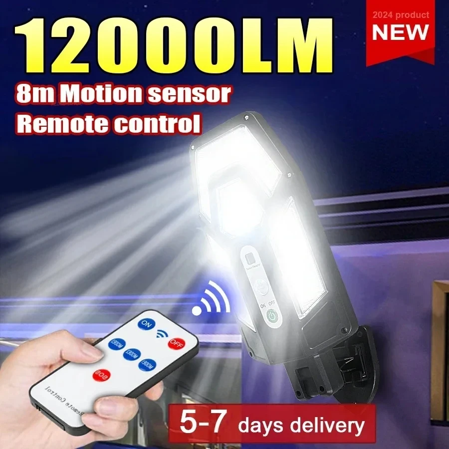 Outdoor Lighting With Outlet - Мощный солнечный настенный светильник 12000LM с