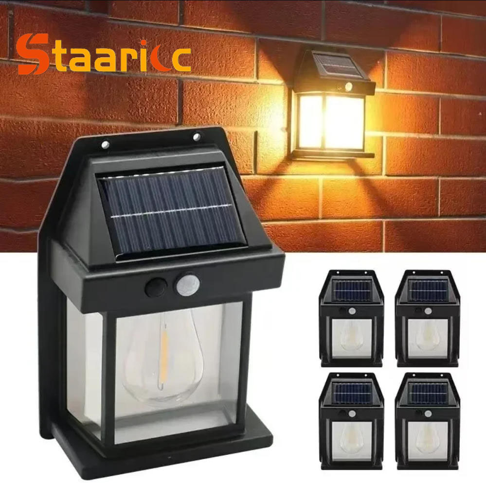 Outdoor Lighting With Outlet - Уличный солнечный настенный светильник с датчиком