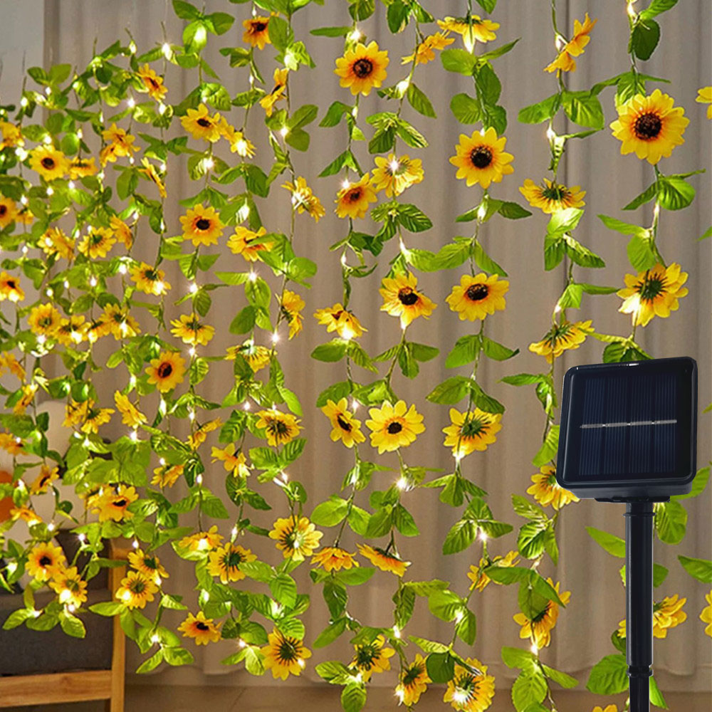 Outdoor Lighting On Fence - 2/5/10 м солнечный свет подсолнечника, гирлянда,