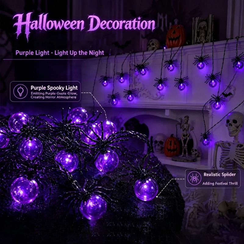 Светодиодные гирлянды-пауки на – обзор и цена Outdoor Lighting Yard Decoration