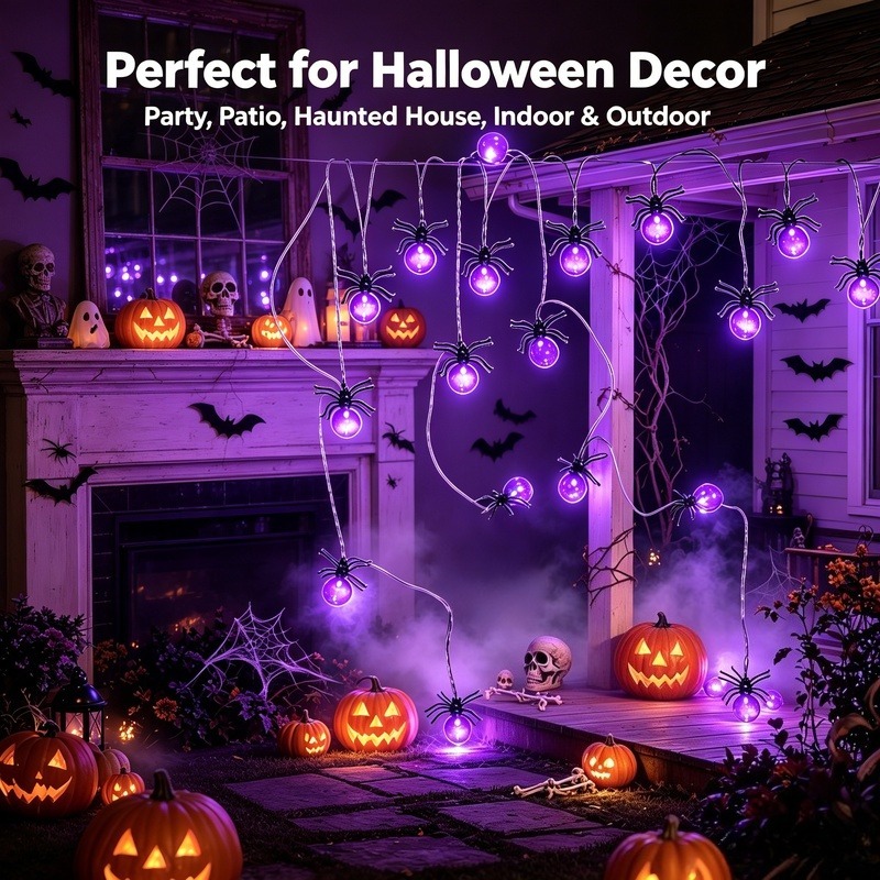 Светодиодные гирлянды-пауки на – обзор и цена Outdoor Lighting Yard Decoration