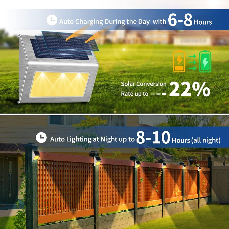 Солнечные ступенчатые светильн – обзор и цена Outdoor Lighting On Fence