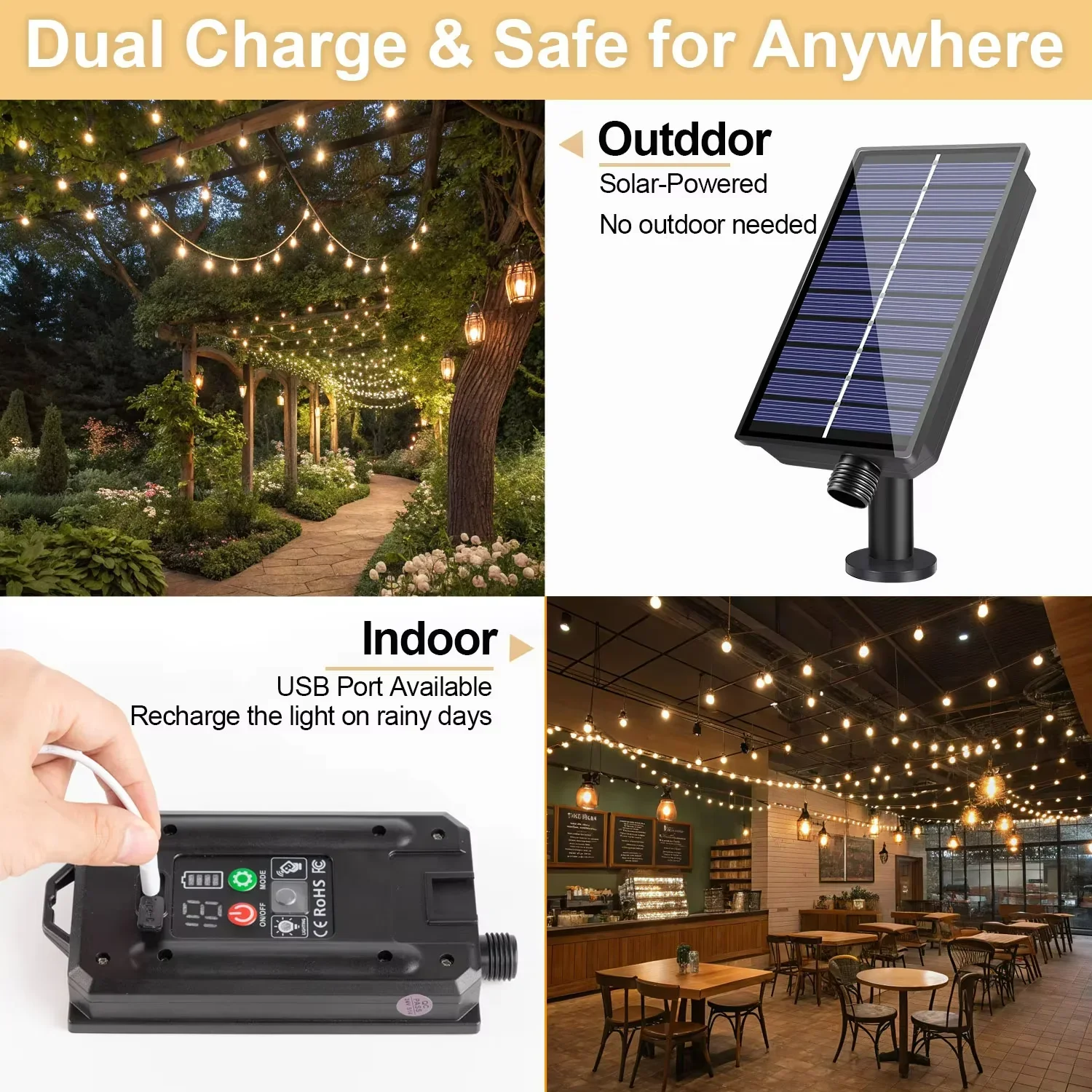 Небьющаяся солнечная гирлянда, – обзор и цена Outdoor Lighting Socket